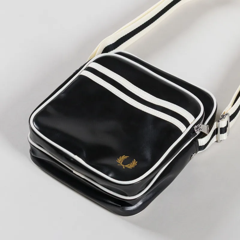 Fred Perry Womens Classic Side Bag Black Ecru-2
