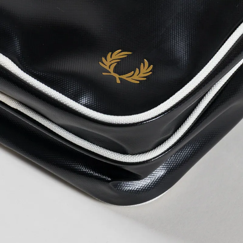 Fred Perry Womens Classic Side Bag Black Ecru-4