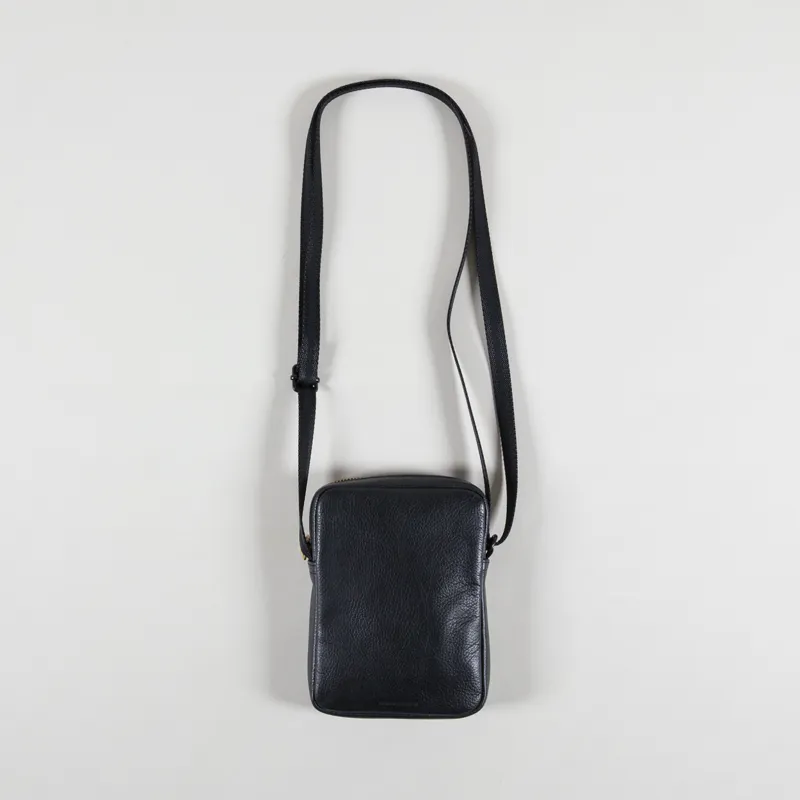 Fred Perry Womens Tumbled Leather Side Bag Black-1