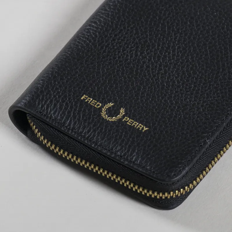 マネークリップ FRED PERRY Tumbled Leather Zip Billfold Wallet 102 CFPU24382 Fred Perry Tumbled Leather Zip Billfold Wallet Black | eBay UK