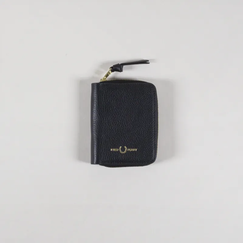 Fred Perry Women Tumbled Leather Ziparound Wallet Card Hold