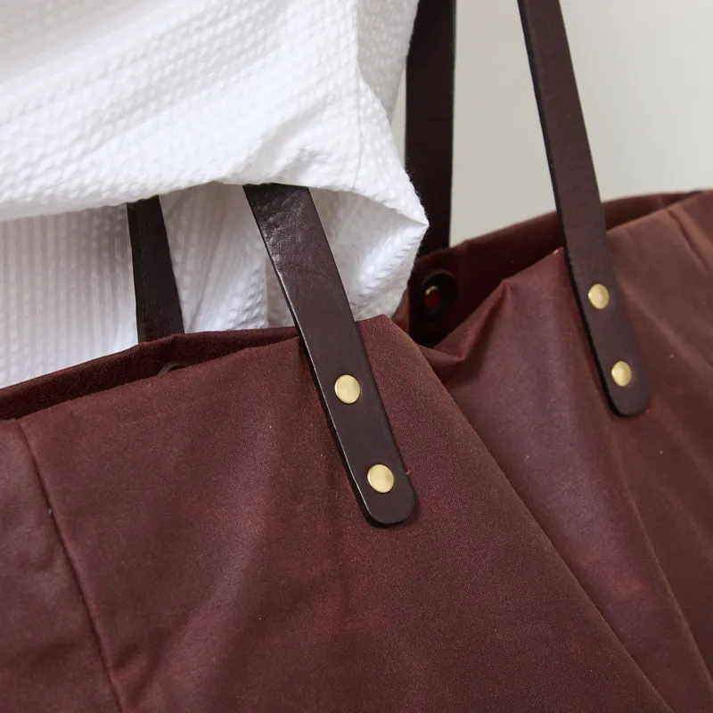 Kate Sheridan Womens Midi Waxed Tote Bag Chestnut-7
