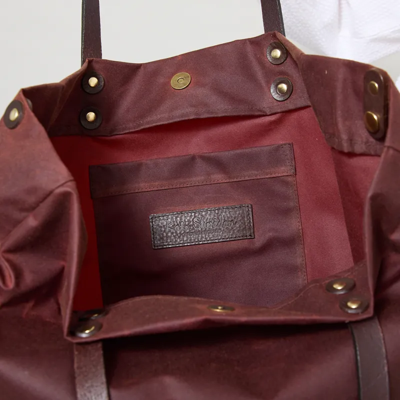 Kate Sheridan Womens Midi Waxed Tote Bag Chestnut-9