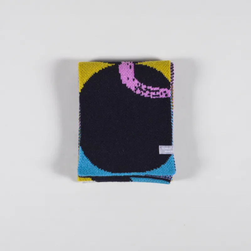 Scarlet Knitwear Womens Large Bead Lambswool Scarf Black-2