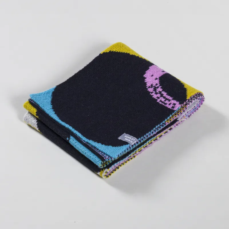 Scarlet Knitwear Womens Large Bead Lambswool Scarf Black-3