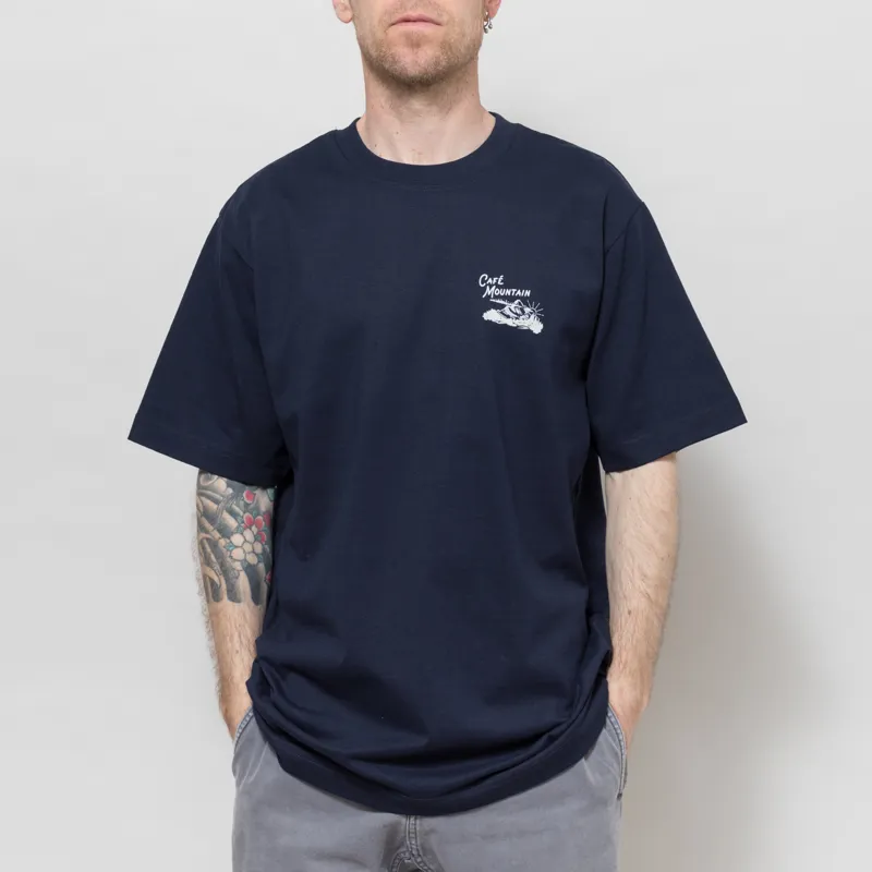 Cafe Mountain Legacy T Shirt Navy-1