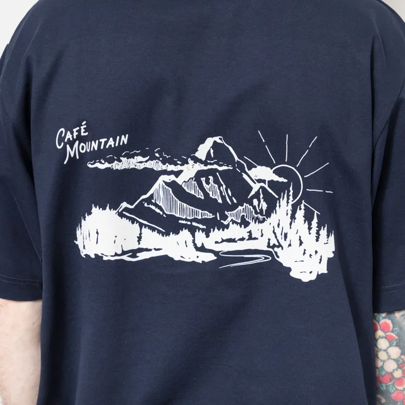 Cafe Mountain Legacy T Shirt Navy-3