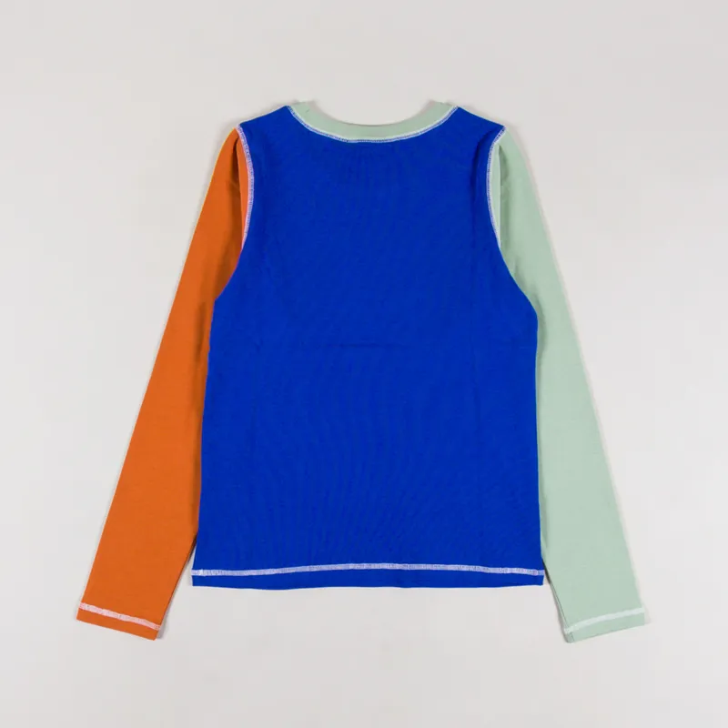 L.F. Markey Womens Luca Long Sleeve T Shirt Cobalt Patchwork-1