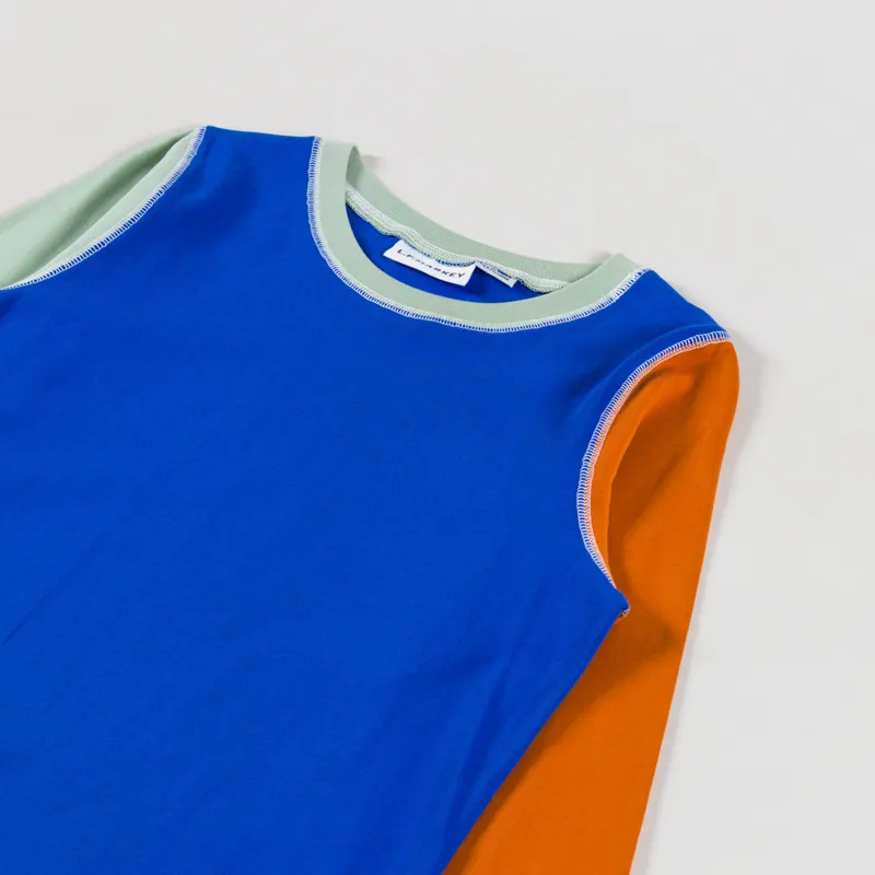 L.F. Markey Womens Luca Long Sleeve T Shirt Cobalt Patchwork-2