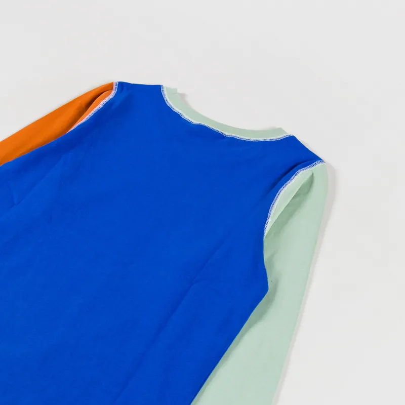 L.F. Markey Womens Luca Long Sleeve T Shirt Cobalt Patchwork-3