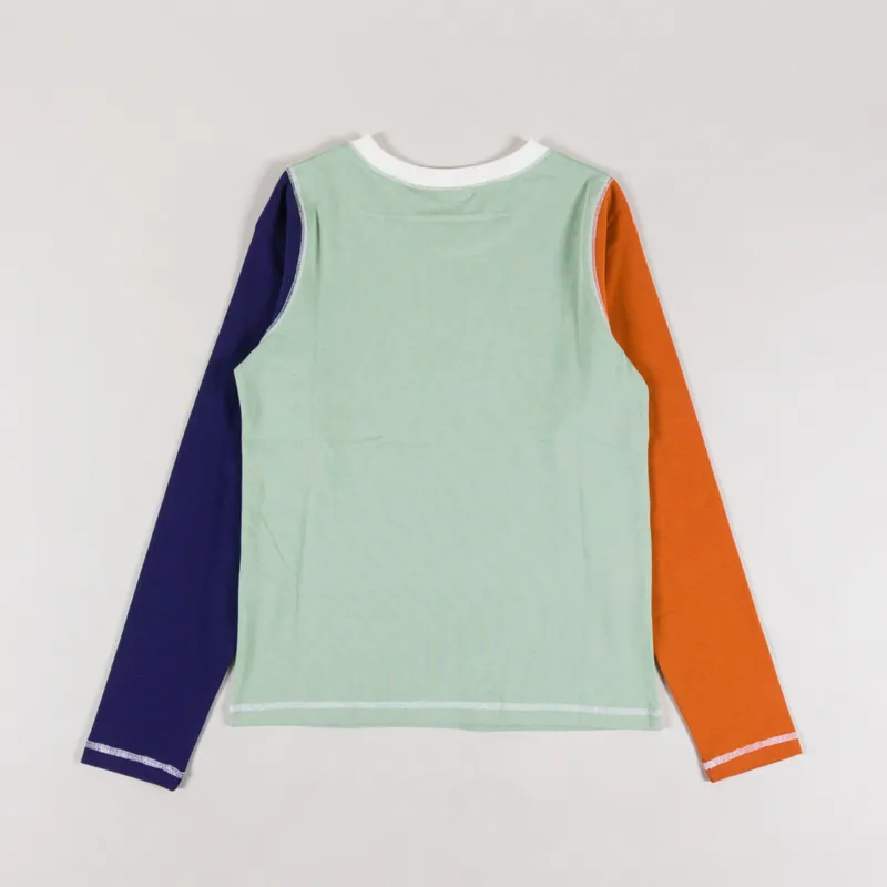 L.F. Markey Womens Luca Long Sleeve T Shirt Mint Patchwork-1