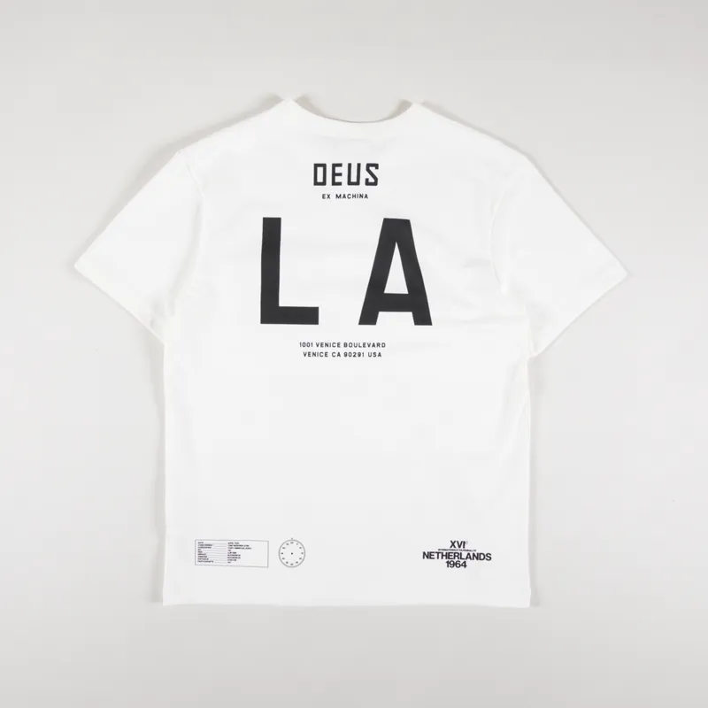 Deus Ex Machina Matt Willey LA Address T Shirt Vintage White