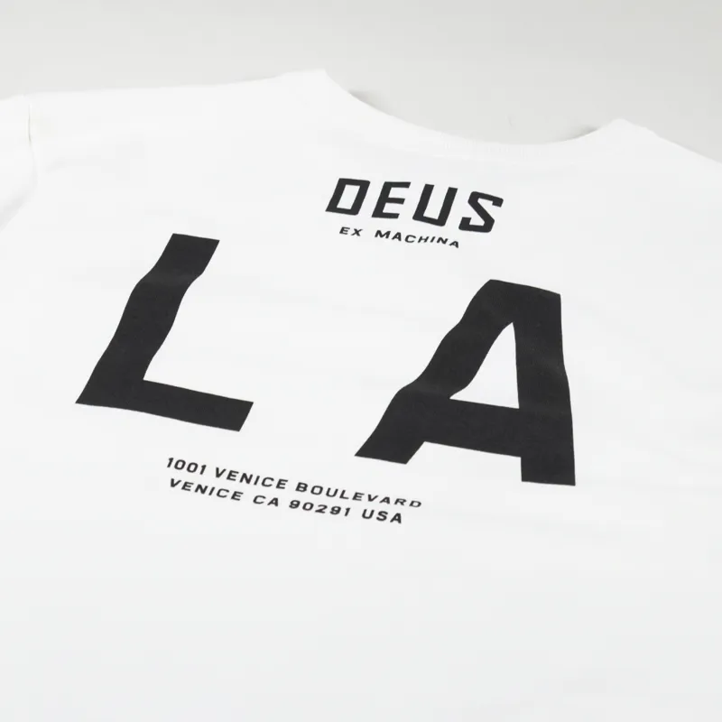 Deus Ex Machina Matt Willey LA Address T Shirt Vintage White-4