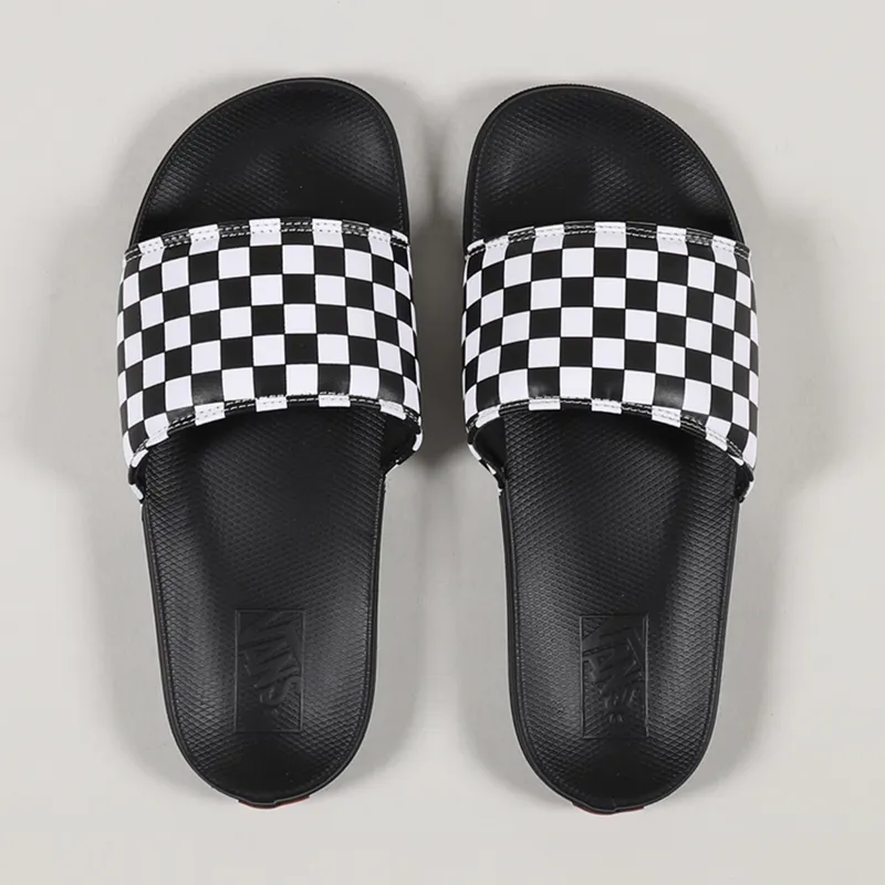 Vans La Costa Slide-On Checkerboard White Black-3