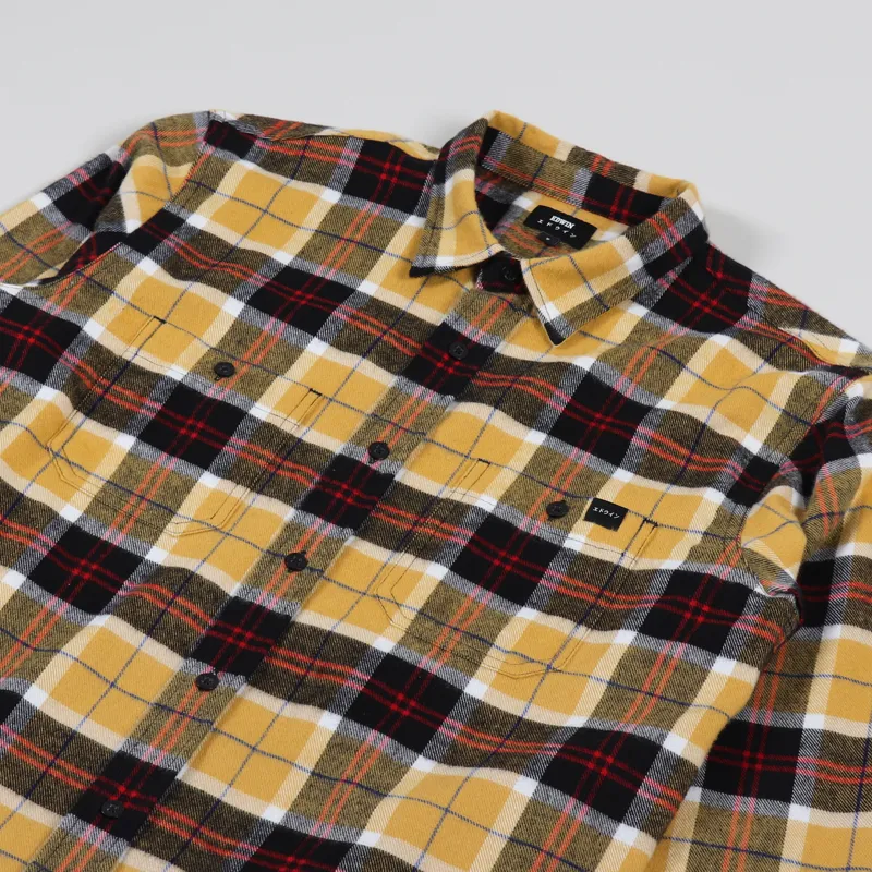 Edwin Labour Shirt Yellow Black-2