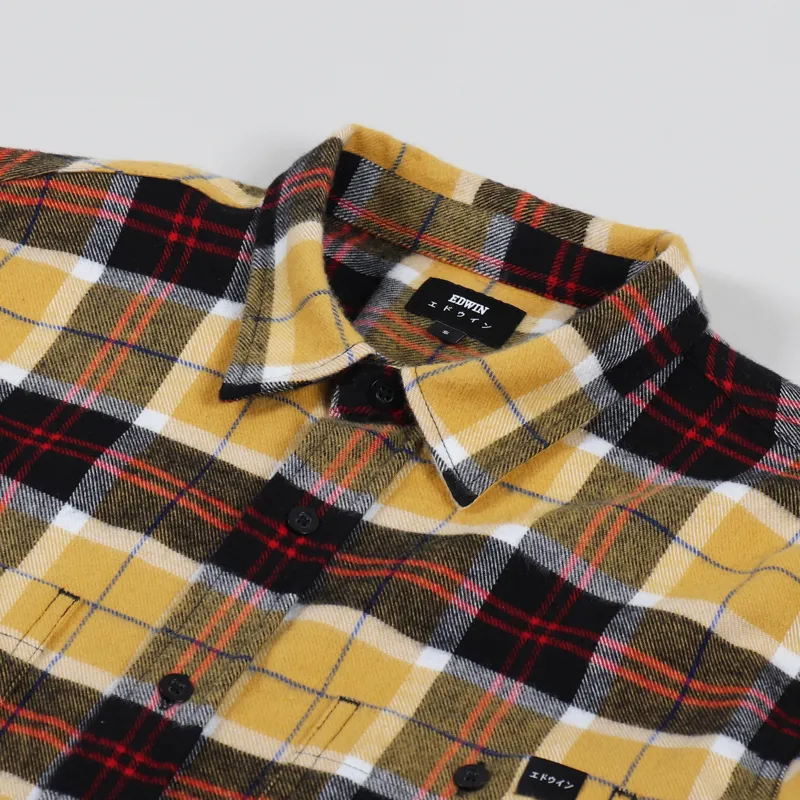 Edwin Labour Shirt Yellow Black-3