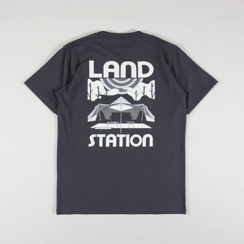 Snow Peak Land Station T Shirt Charcoal