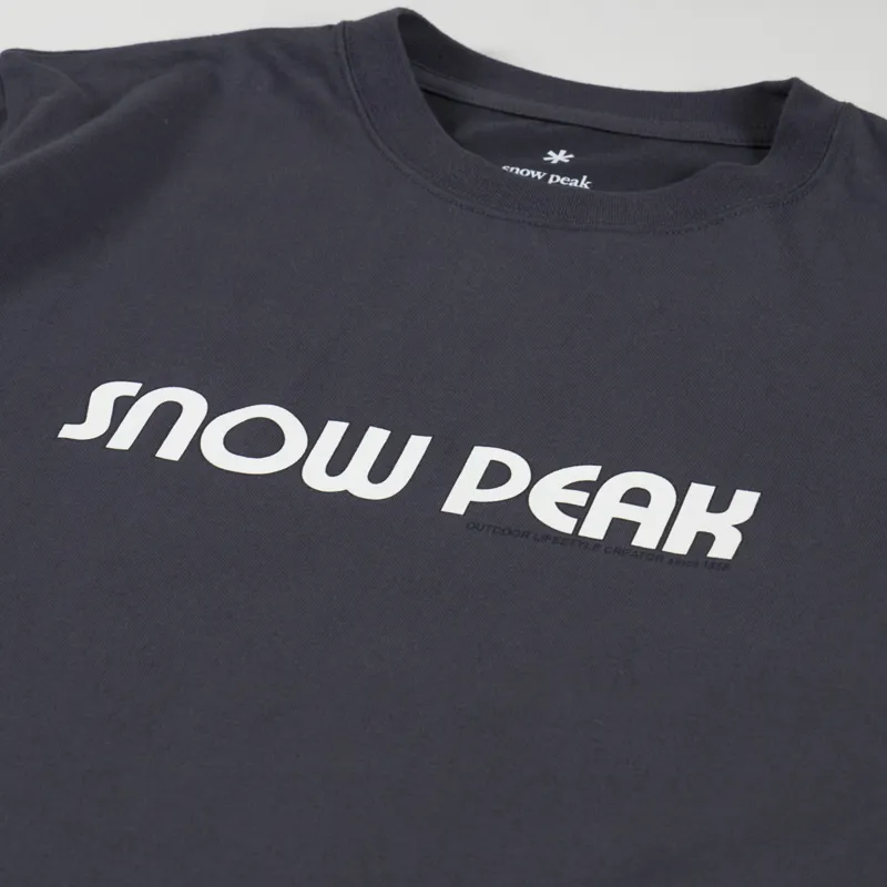 Snow Peak Land Station T Shirt Charcoal-3