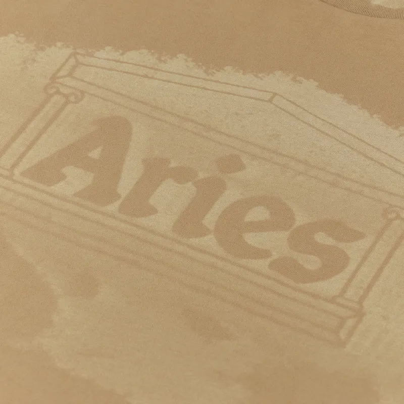 Aries Lasered Mega Temple T Shirt Camel-1
