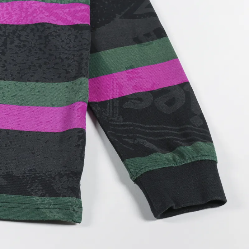 Aries x Umbro Lasered Rugby Long Sleeve Shirt Black Khaki Purple