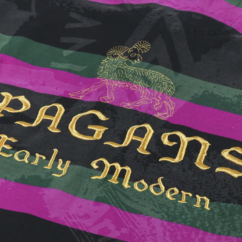 Aries x Umbro Lasered Rugby Shirt Black Khaki Purple-7