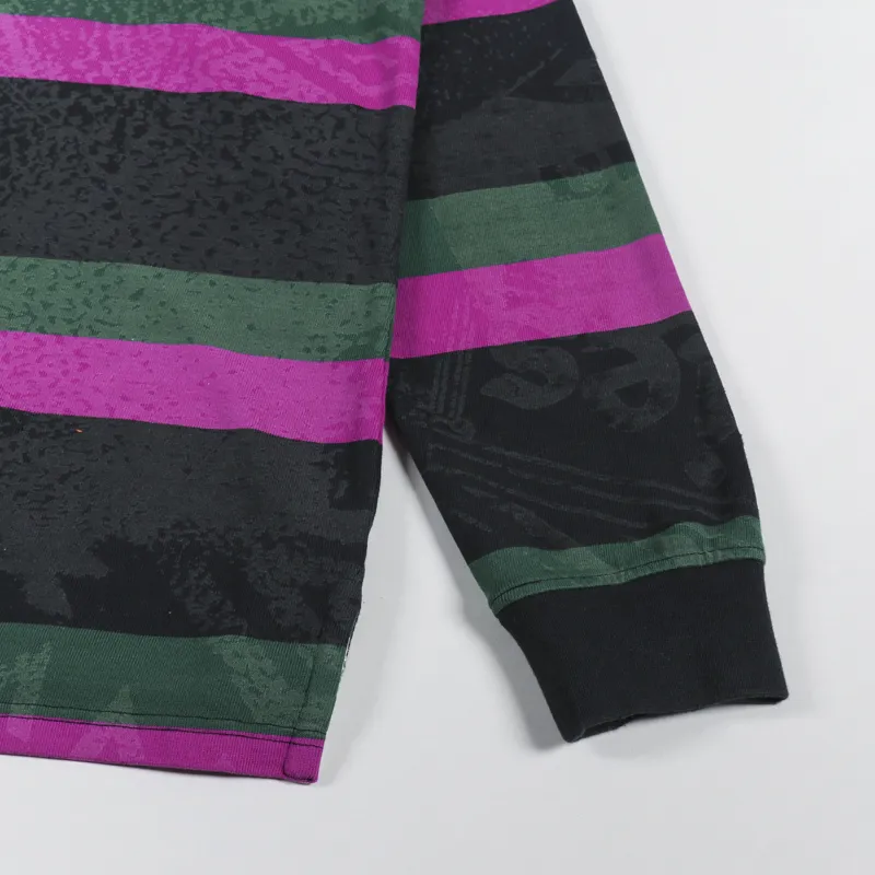 Aries x Umbro Lasered Rugby Shirt Black Khaki Purple-8