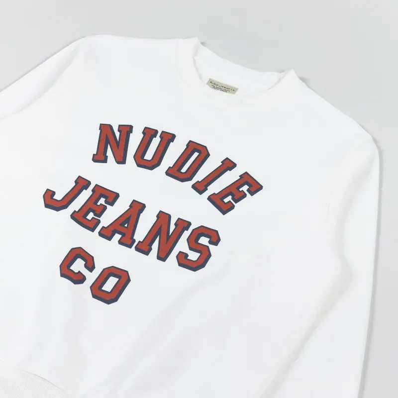 Nudie Jeans Lasse NJCO Sweatshirt Chalk White-2