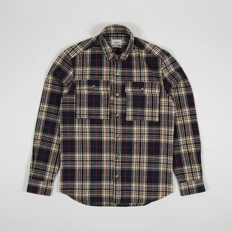 Foret Lava Shirt Blue Check
