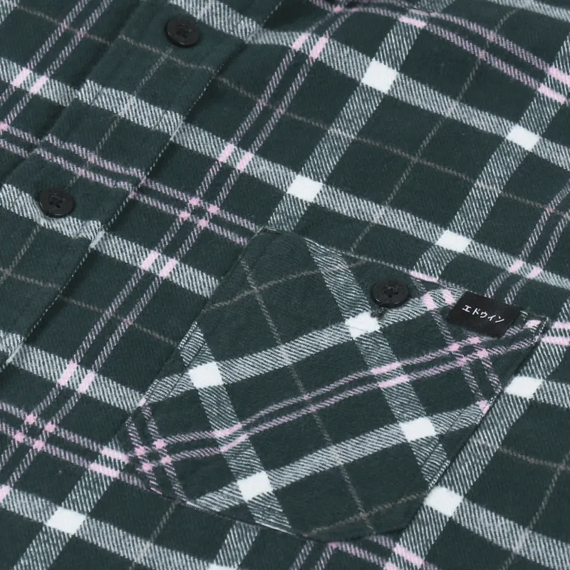 Edwin Labour Shirt Pine Grove Pink-4