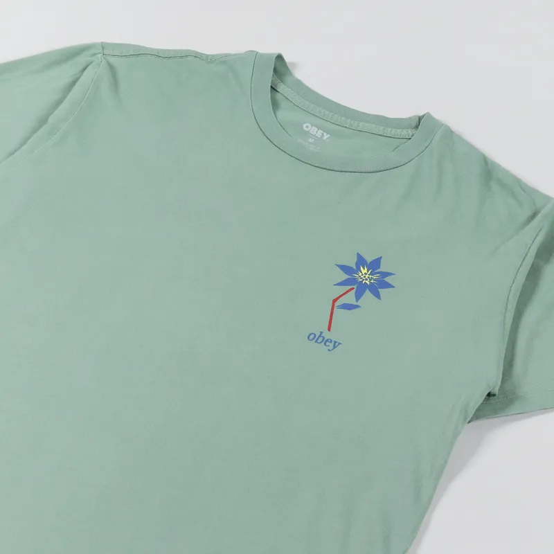 Obey Leafy T Shirt Jade-3