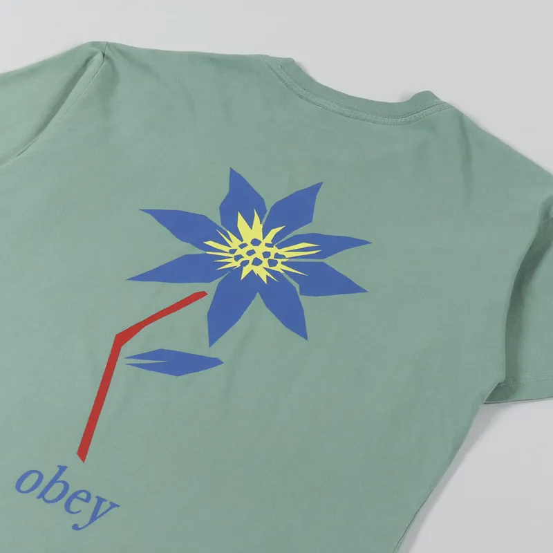 Obey Leafy T Shirt Jade-2