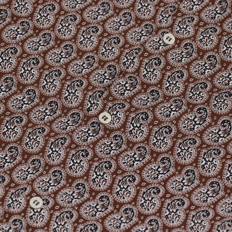 A.P.C. Leandre Short Sleeve Shirt Paisley Hazelnut-1