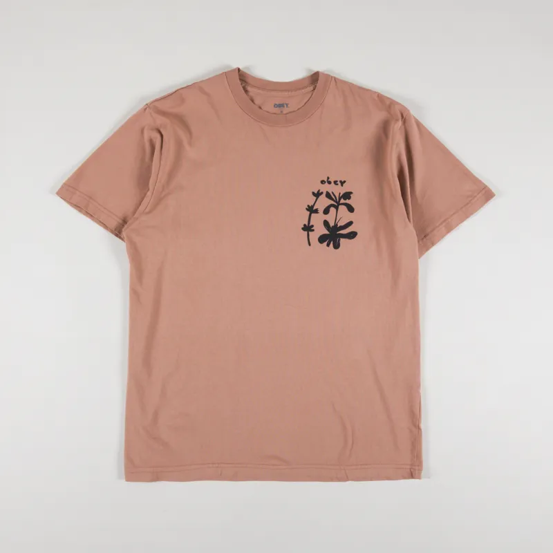 Obey Leaves T Shirt Cork-1