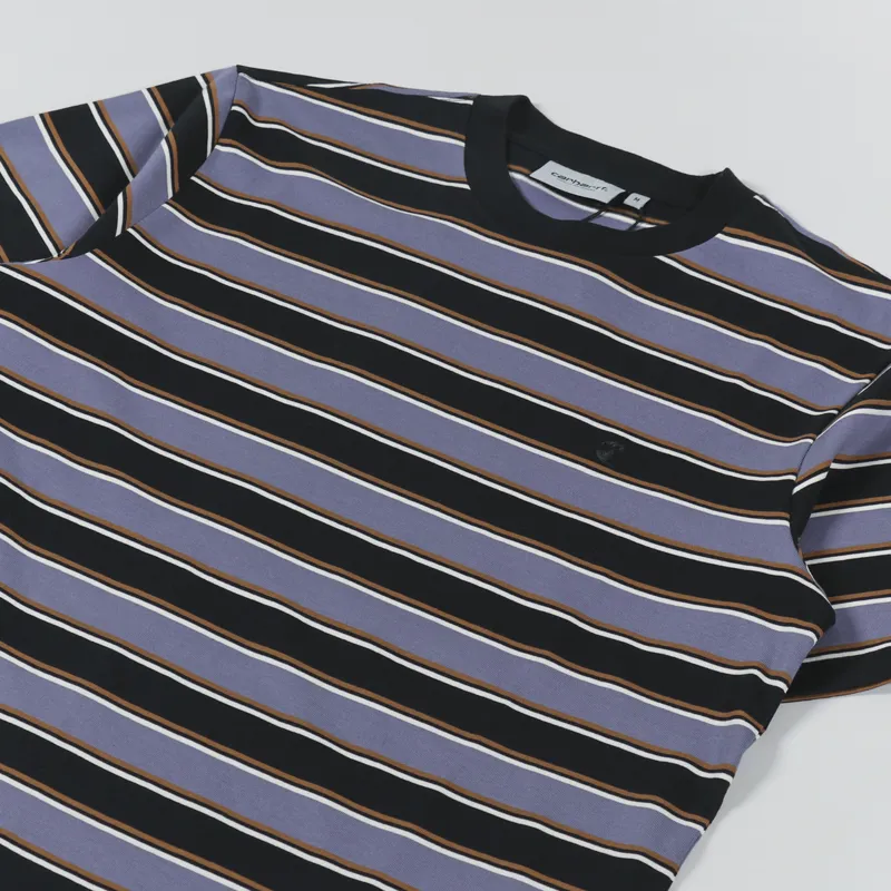 Carhartt WIP Leone T Shirt Stripe Bluefin-1