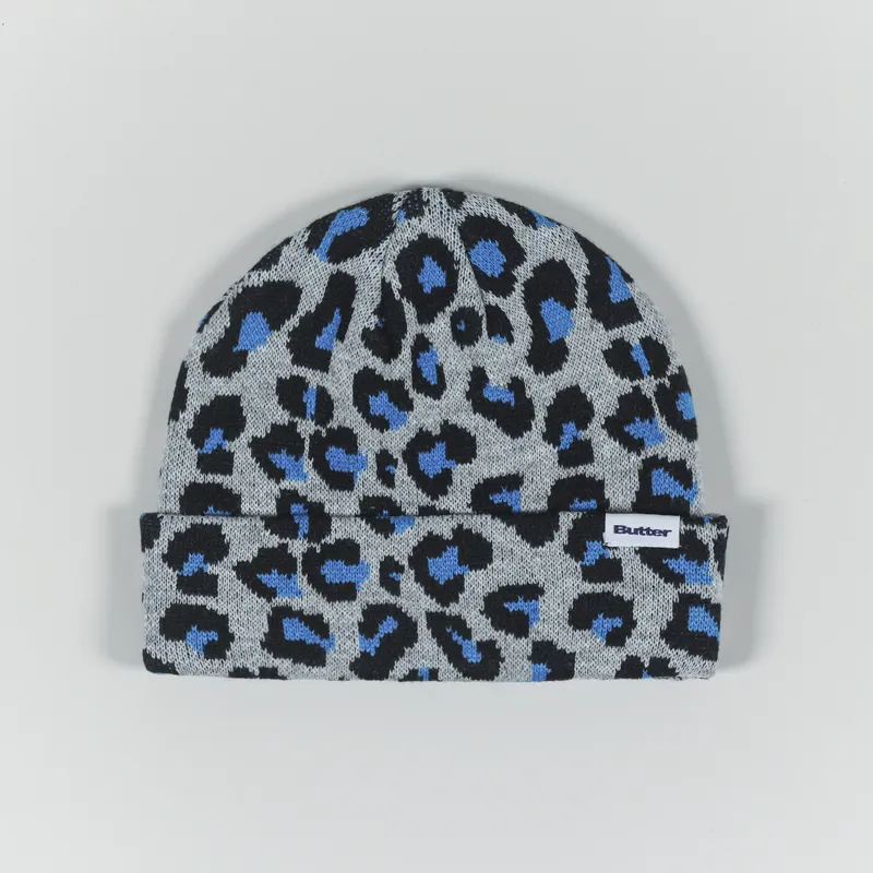 Butter Goods Leopard Beanie Grey