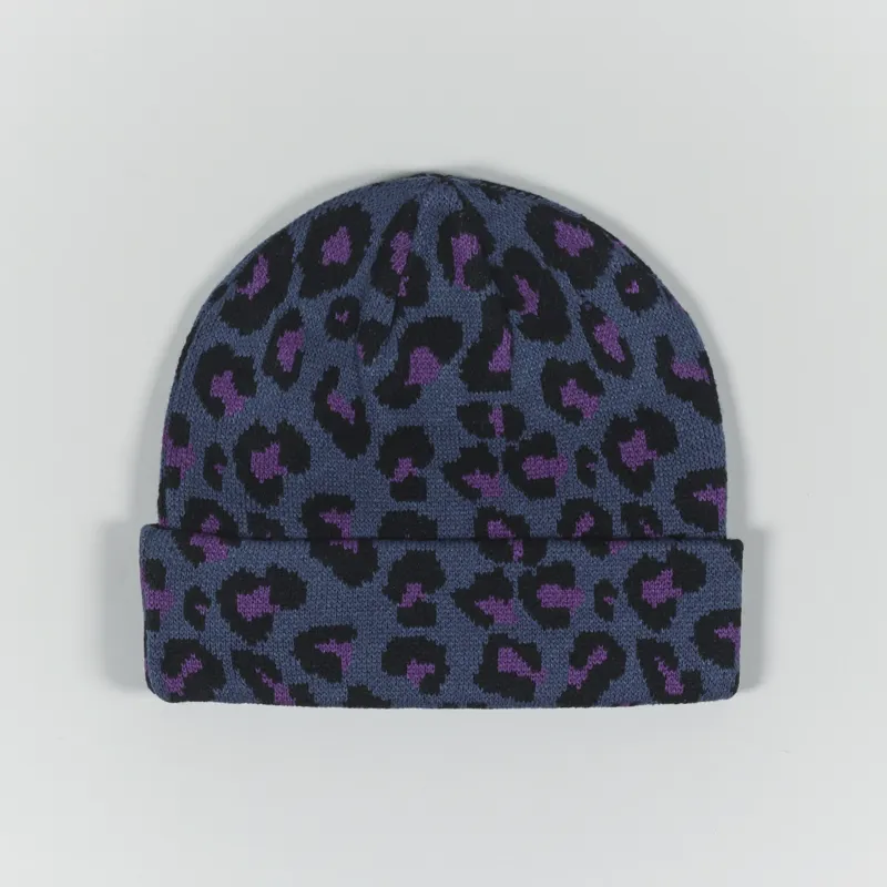 Butter Goods Leopard Beanie Navy-1