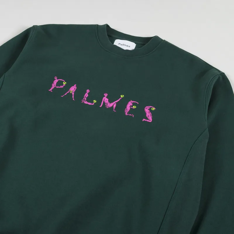 Palmes Tennis Society Letters Crew Neck Green-1