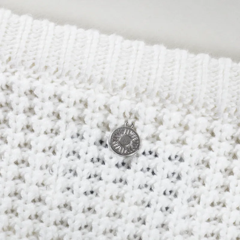 Rhythm Womens Classic Knit Jumper White-5