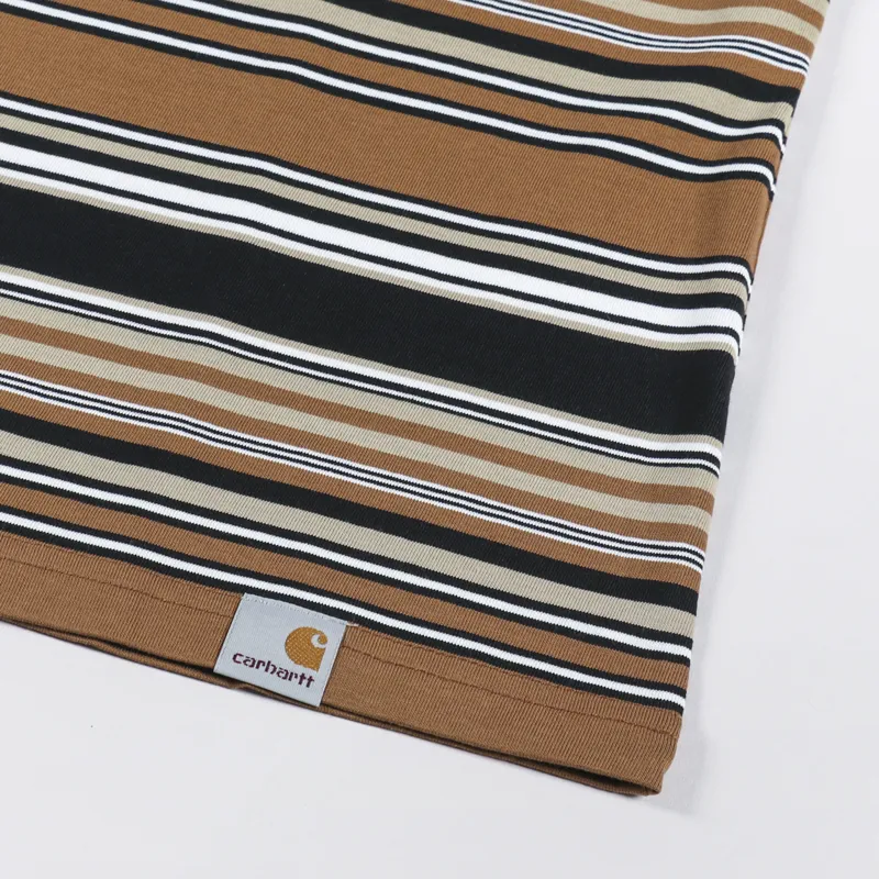 Carhartt WIP Lafferty T Shirt Lafferty Stripe Hamilton Brown-2
