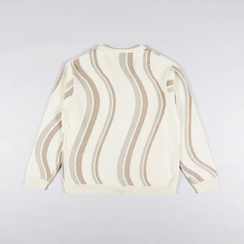 Dime MTL Mens Lightwave Knitted Cardigan Cream White