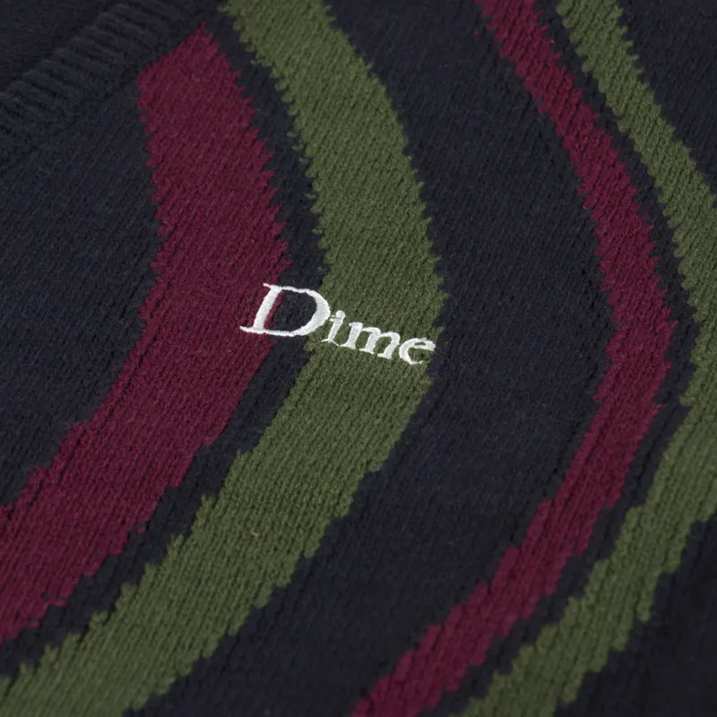 Dime MTL Mens Lightwave Knitted Cardigan Midnight Blue