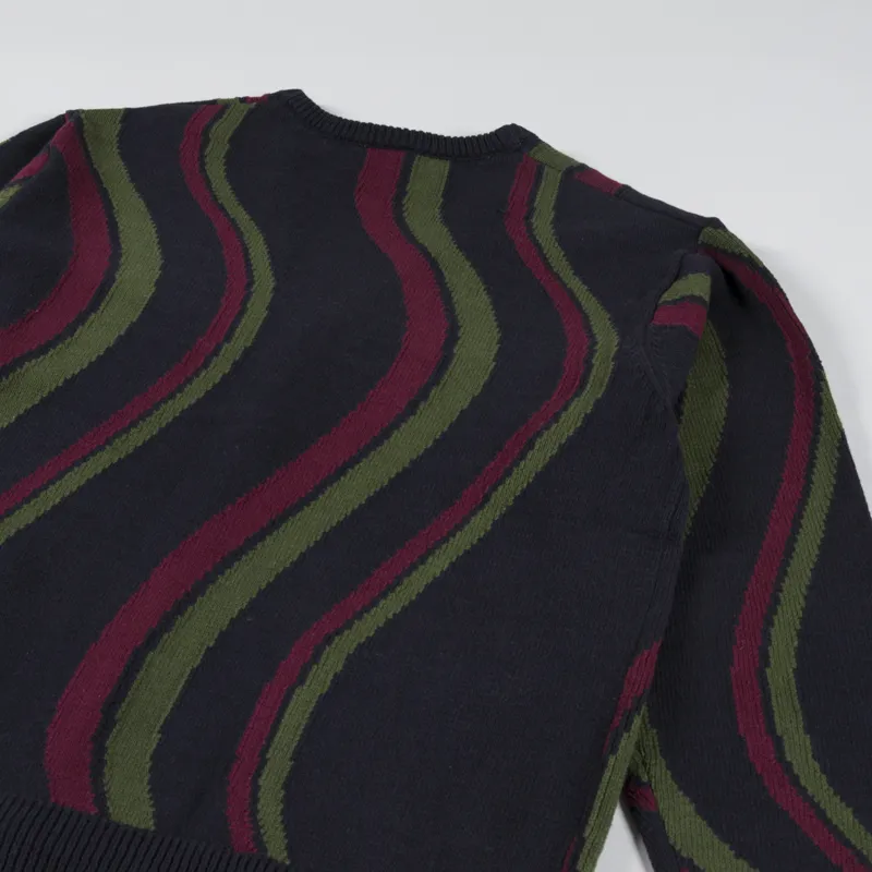 Dime MTL Mens Lightwave Knitted Cardigan Midnight Blue