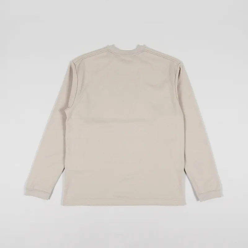 And Wander Life Human Long Sleeve T Shirt Beige-1