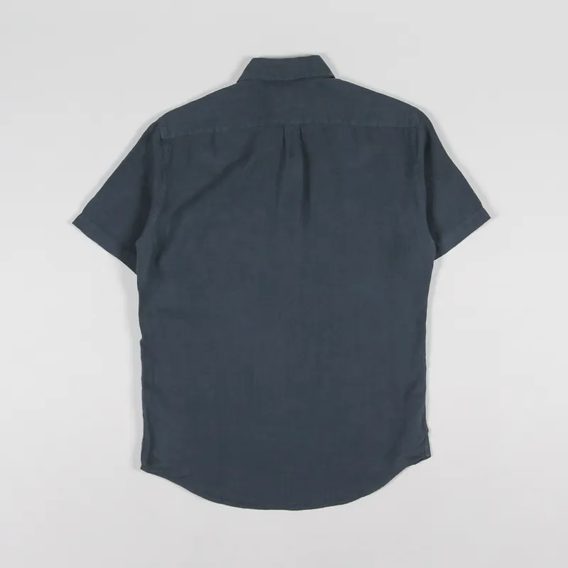 Portuguese Flannel Linen Shirt Navy-1