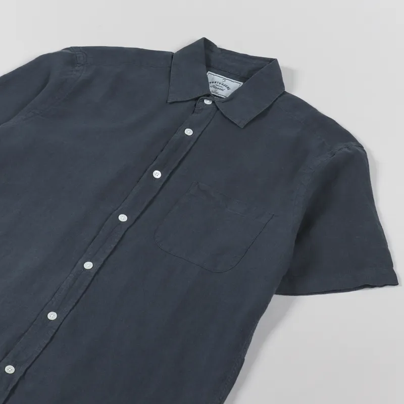 Portuguese Flannel Linen Shirt Navy-2