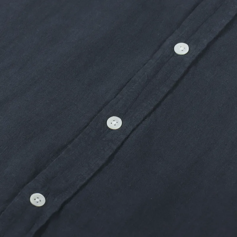Portuguese Flannel Linen Shirt Navy-3