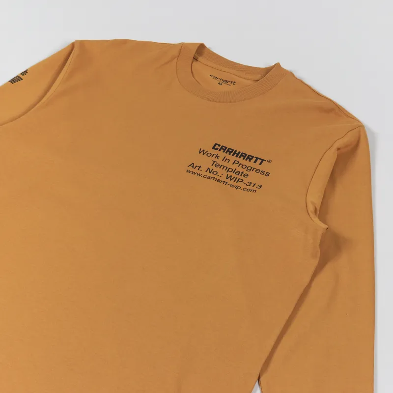 Carhartt WIP Linograph Long Sleeve T Shirt Ochre-3
