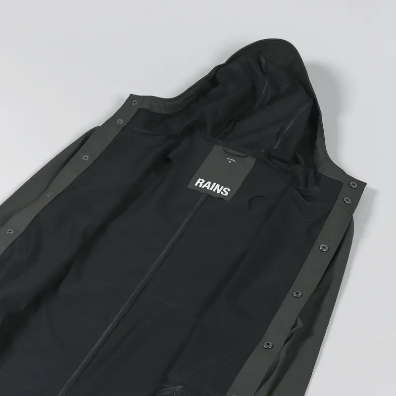 Rains Waterproof Long Jacket Green-5