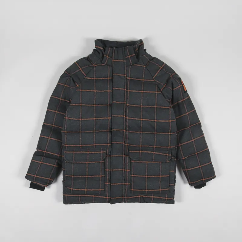 Penfield Longline Check Puffer Jacket Ebony-1