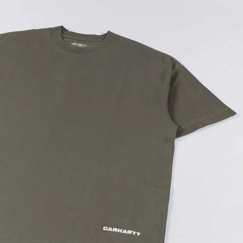 Carhartt WIP Link Script T Shirt Nettle White-1